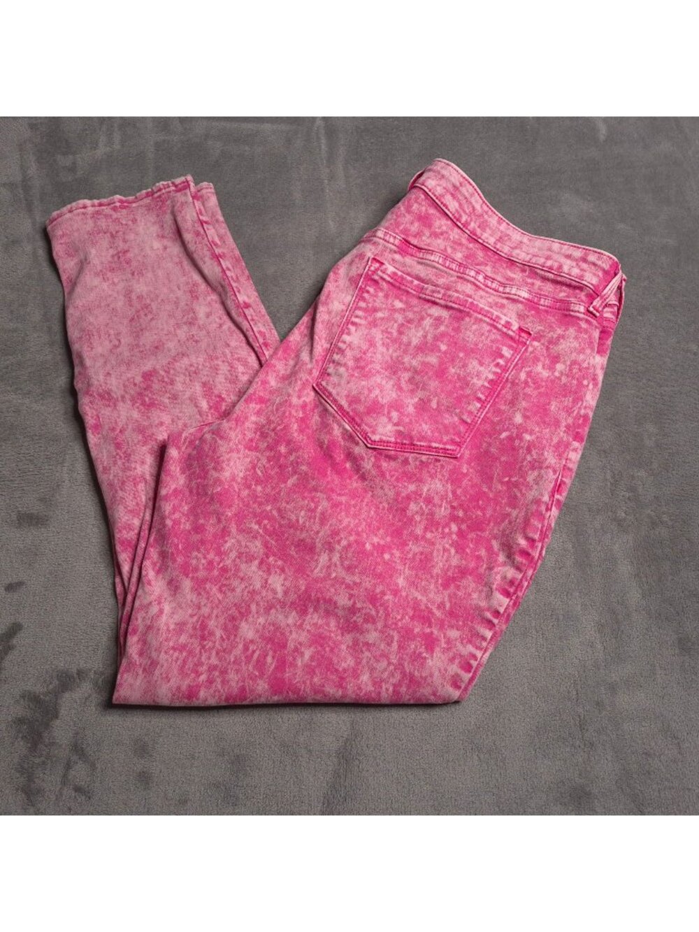 Old Navy Rockstar Super Skinny Mid-Rise Pink Acid Wash Jeans 18 Stretch